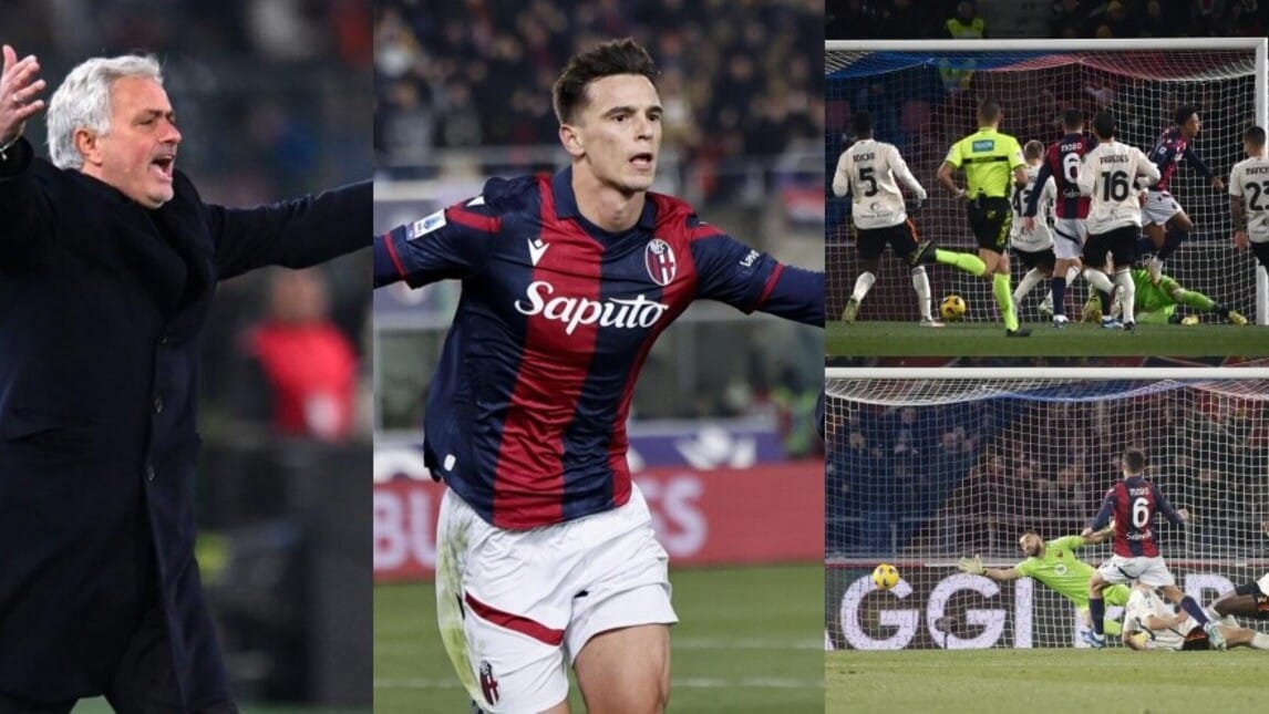 Il Bologna affonda la Roma: Mourinho scatenato in panchina