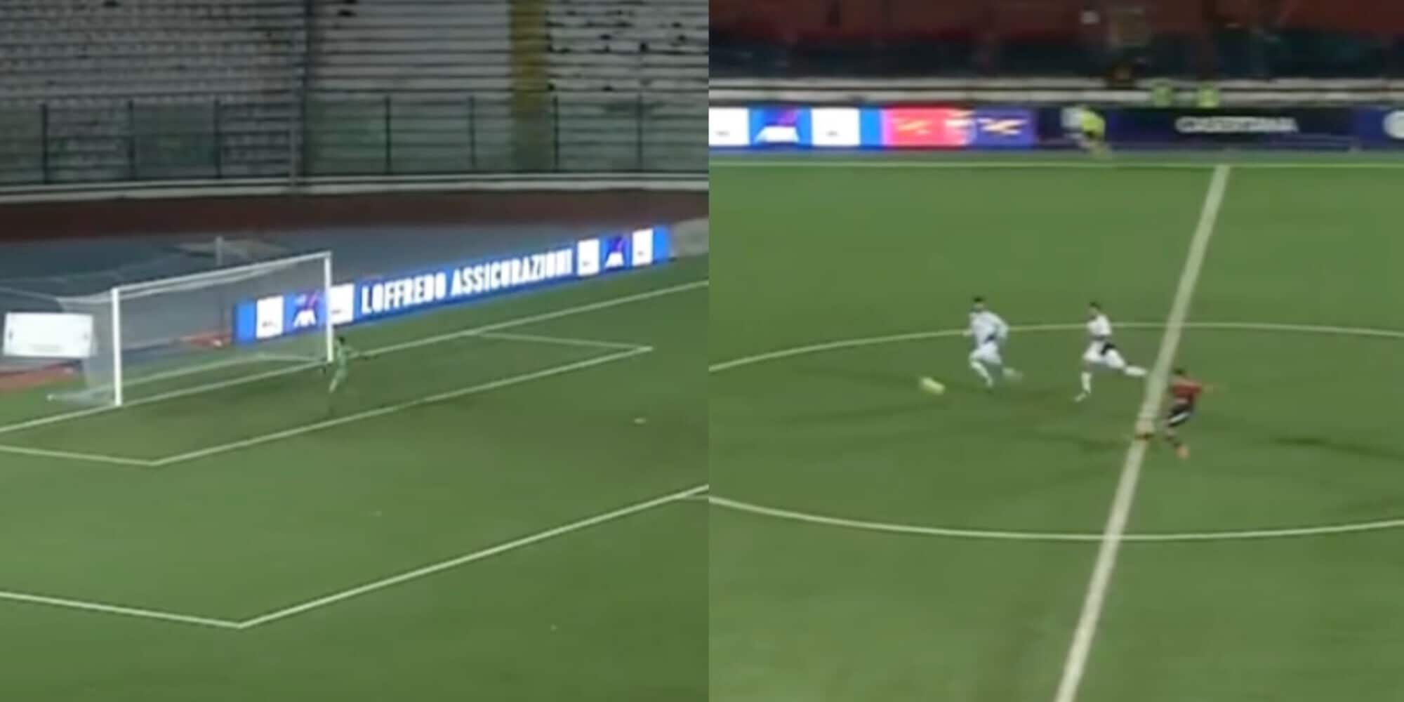 Curcio, gol da centrocampo pazzesco in Casertana-Giugliano: guarda il video