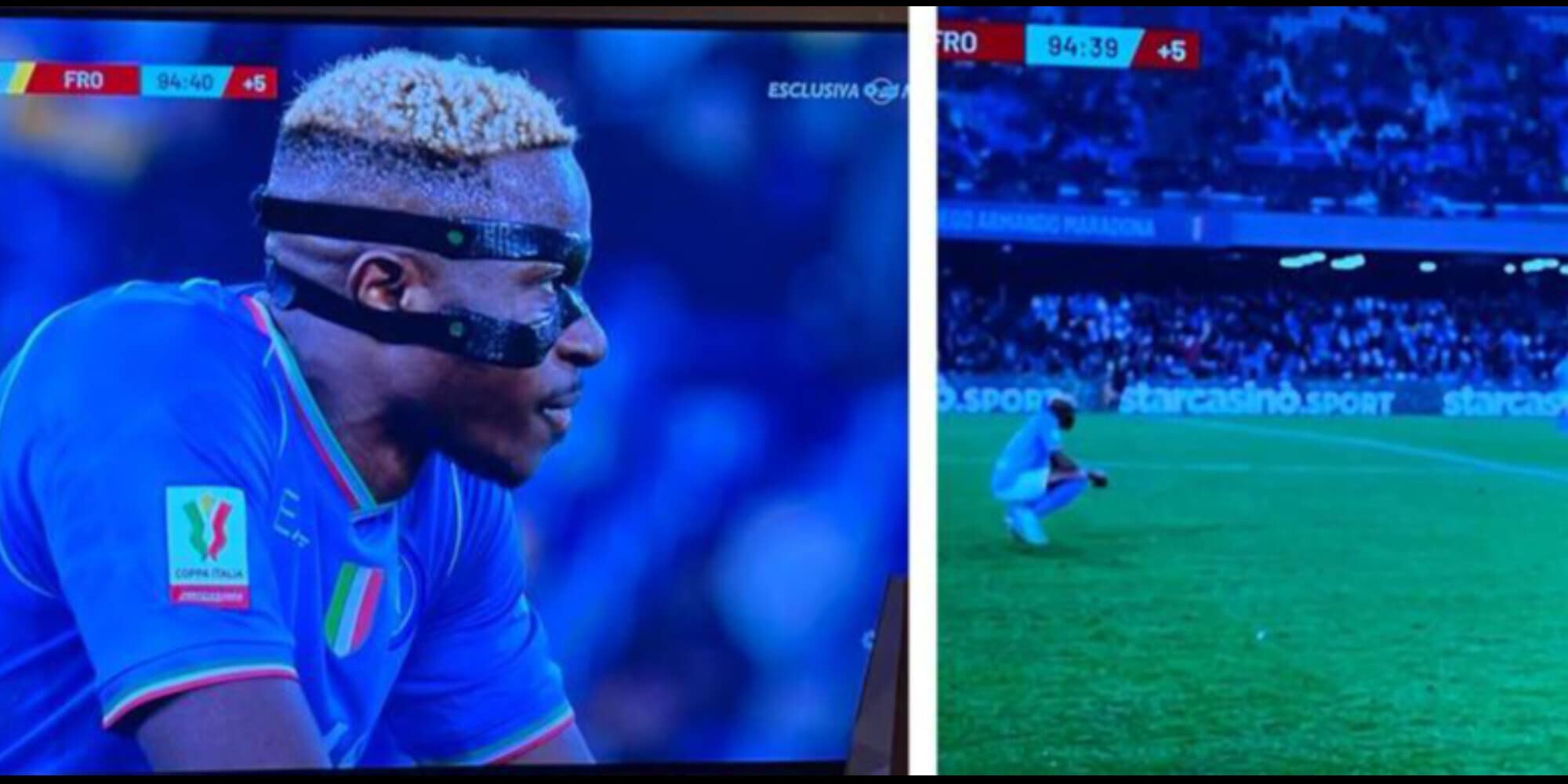 Napoli, lo sguardo di Osimhen dopo lo 0-4 del Frosinone: la foto è virale