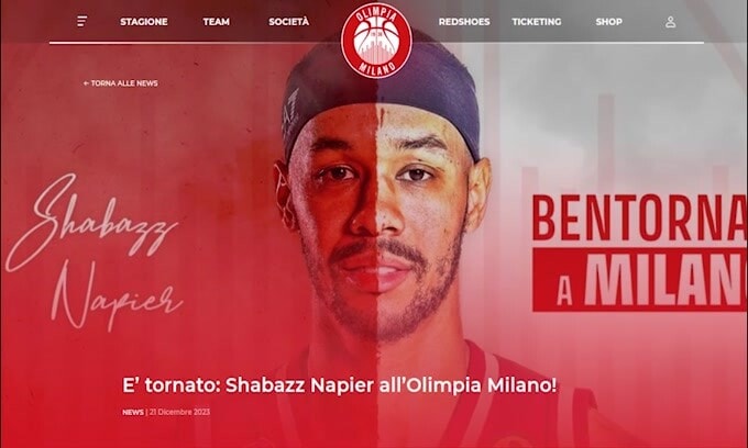 Olimpia Milano, ufficiale il ritorno di Shabazz Napier