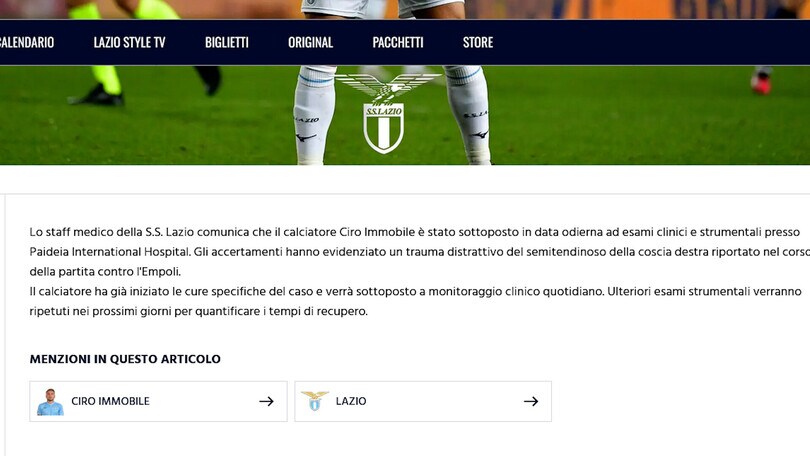 Lazio, Immobile ko: salta il Frosinone