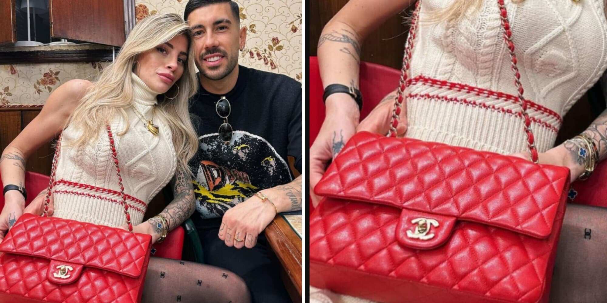 Zaccagni, la moglie furiosa a Natale: la borsa di Chiara Nasti fa discutere