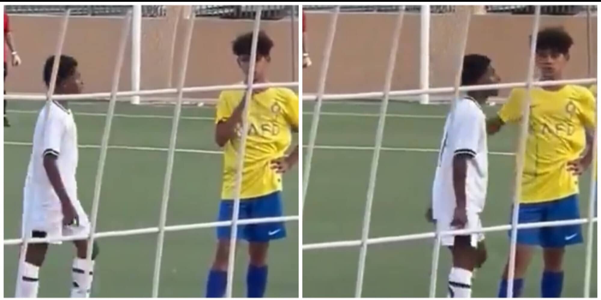 Cristiano Ronaldo junior provocato in campo, ecco la sua reazione