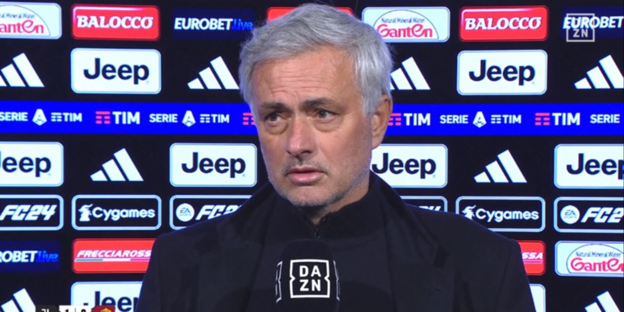 Mourinho, intervista tagliata in tv: l'imprevisto dopo Juve-Roma