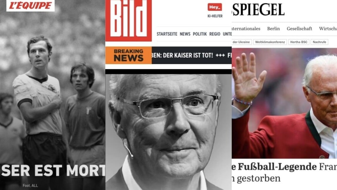 L'addio a Franz Beckenbauer sulla stampa estera