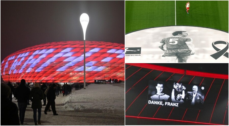L'emozionante omaggio del Bayern a Beckenbauer all'Allianz Arena