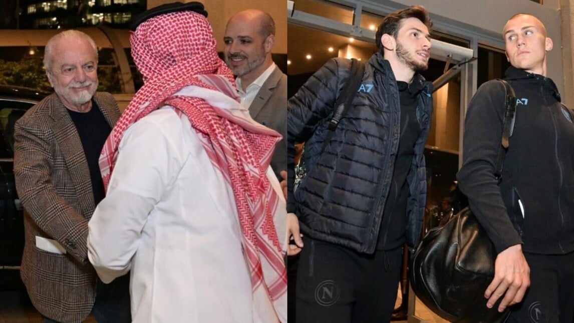 Il Napoli è arrivato in Arabia per la Supercoppa: l'accoglienza a Riyad