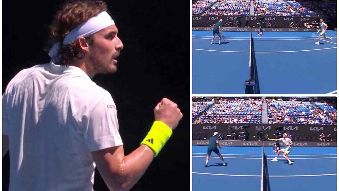 Australian Open, l'incredibile punto di Tsitsipas contro Bergs