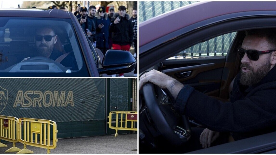 Roma, via all'era De Rossi: ecco il suo arrivo in auto a Trigoria