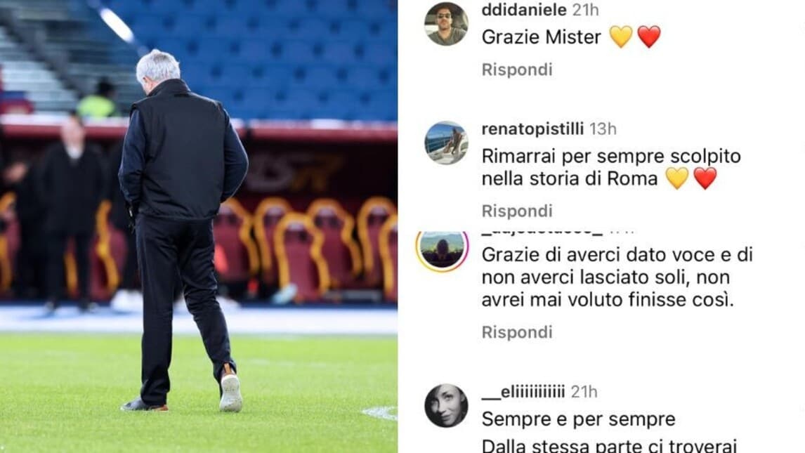 Mourinho e l'addio alla Roma, le parole più belle dei tifosi