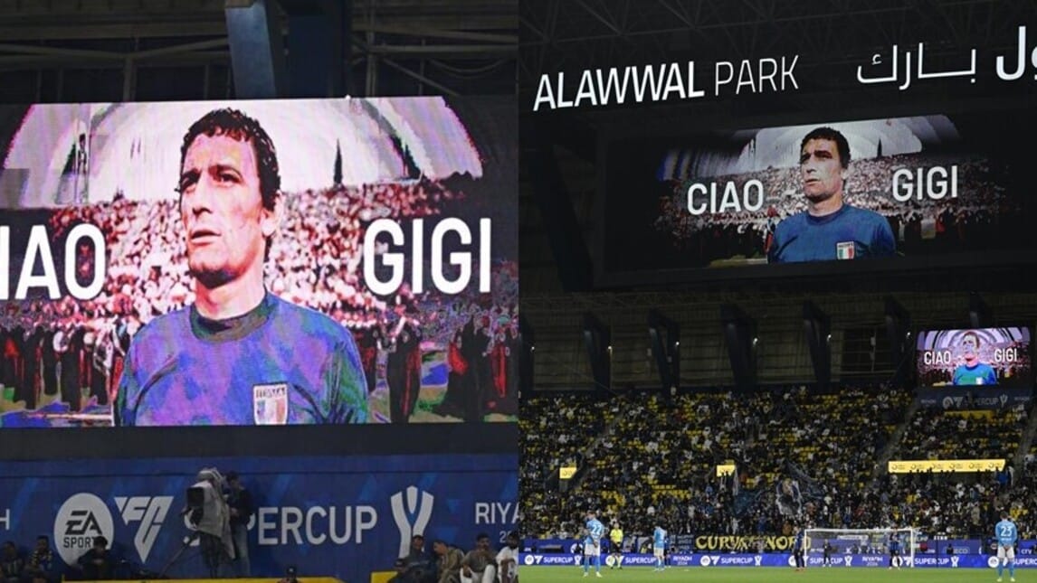 Addio Gigi Riva, la dedica speciale durante la finale di Supercoppa