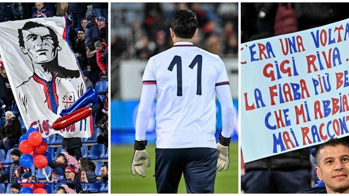 Cagliari, il tributo per Gigi Riva è da brividi