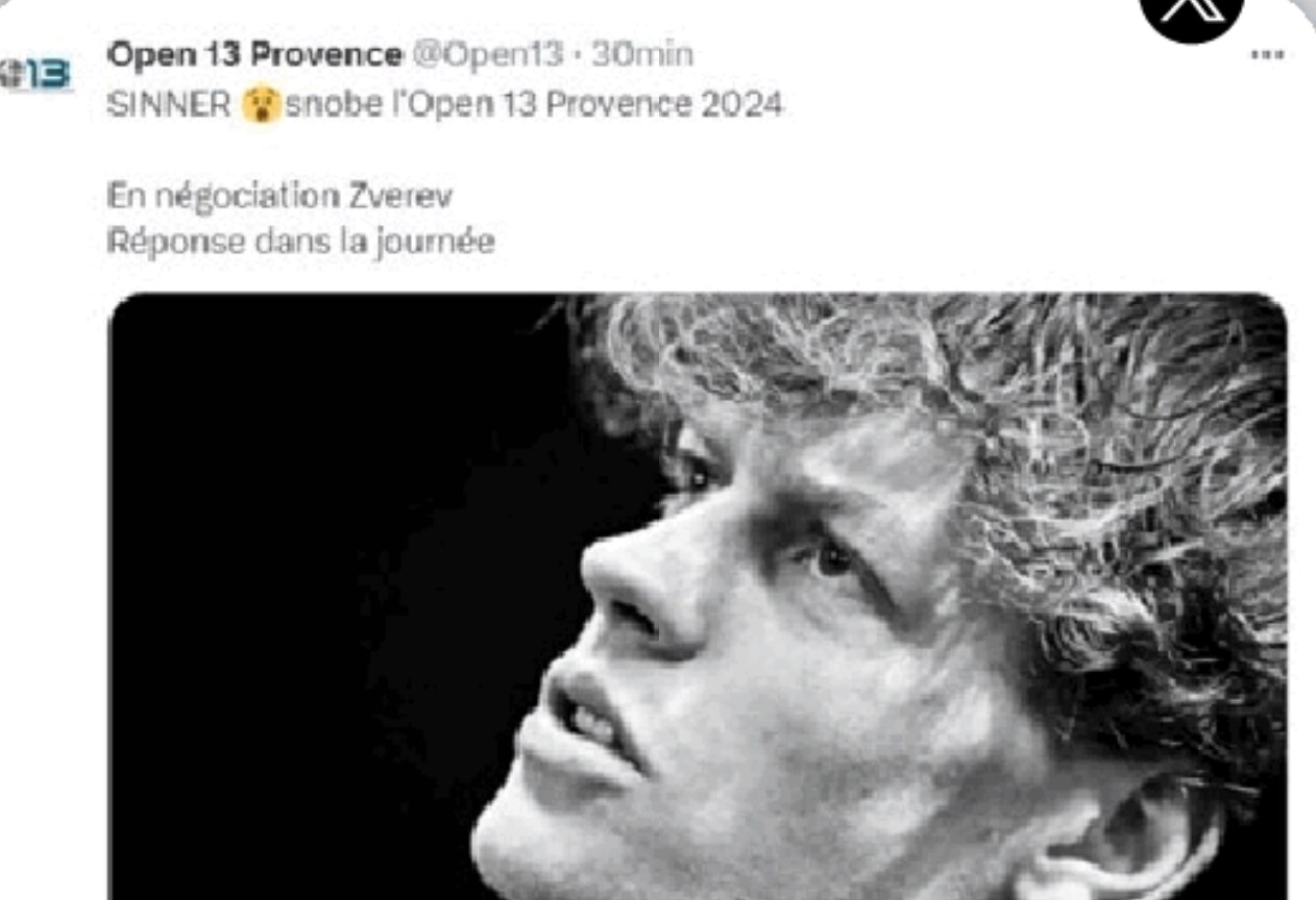 Sinner "snobba" Marsiglia: la gaffe dell'organizzazione che cancella subito il post