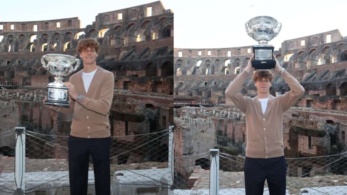Sinner con la coppa dentro il Colosseo: “Grazie Roma!”