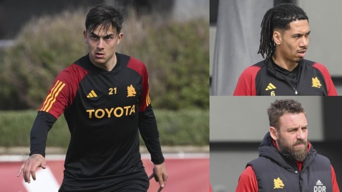 Roma al lavoro in vista del Feyenoord: come stanno Dybala e Smalling