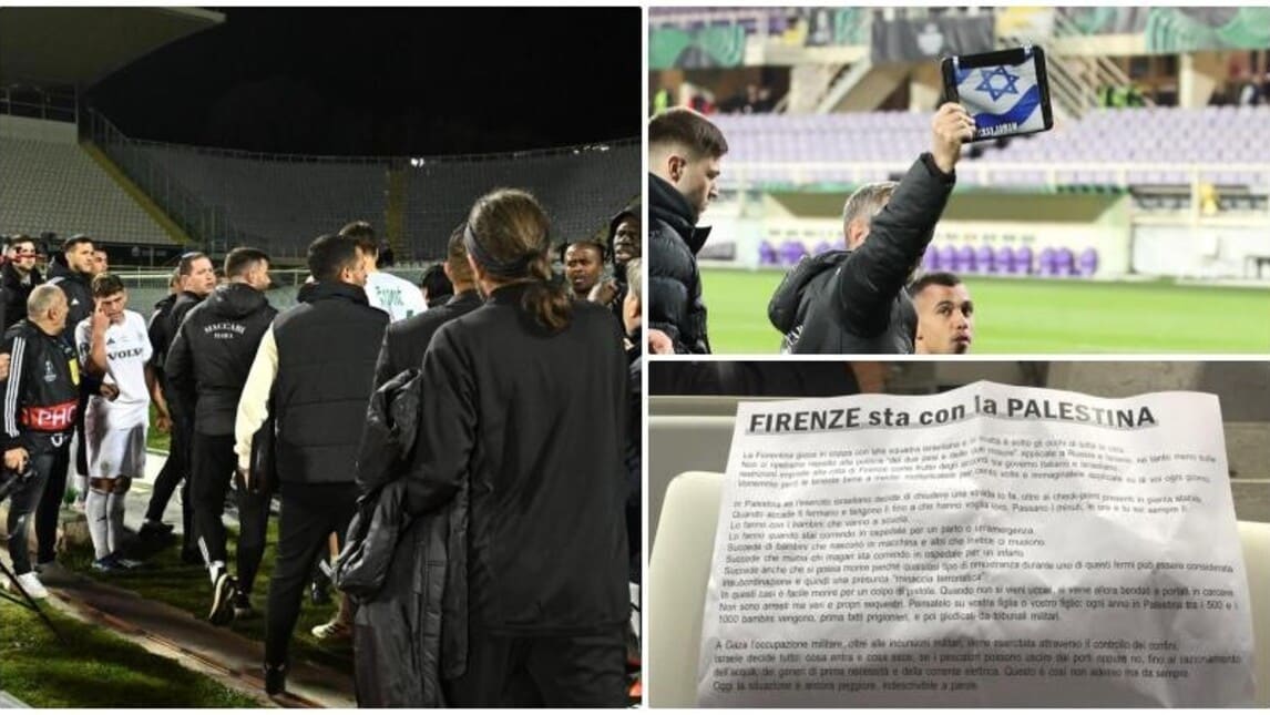 Fiorentina-Maccabi, cori contro Israele: tensione tra tifosi e giocatori