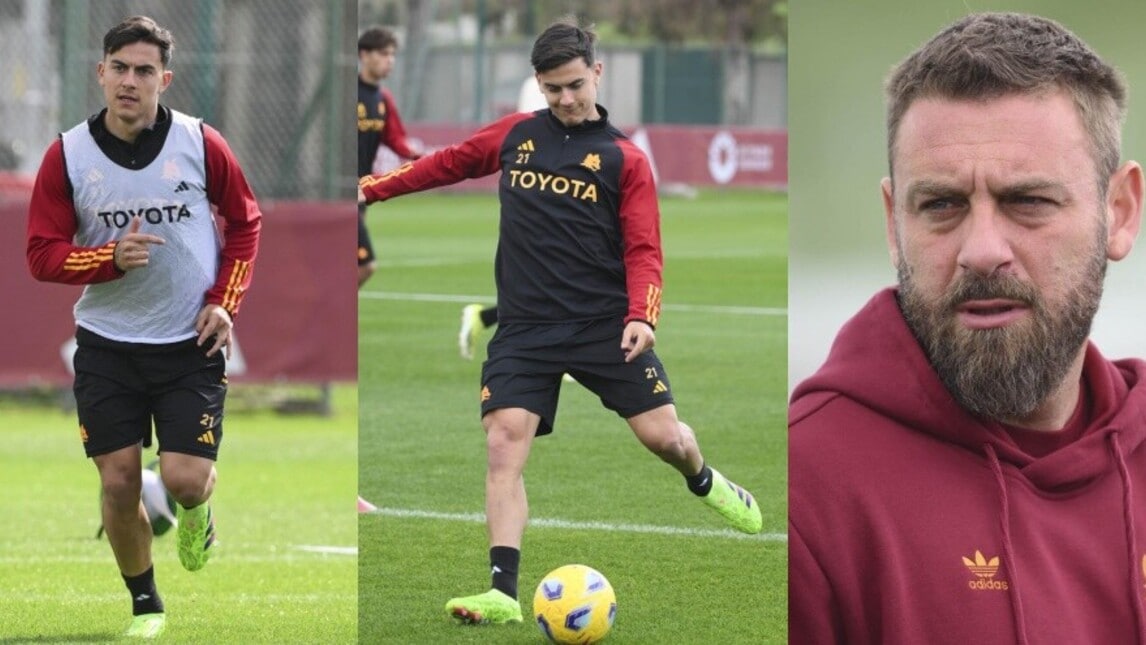 Roma tra sorteggi e allenamento: Dybala c'è e punta il Sassuolo