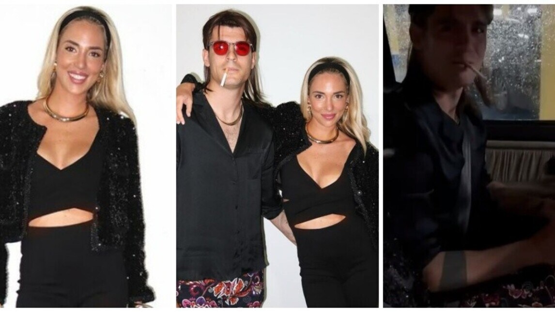 Morata e Alice Campello versione anni '70: il look è da urlo