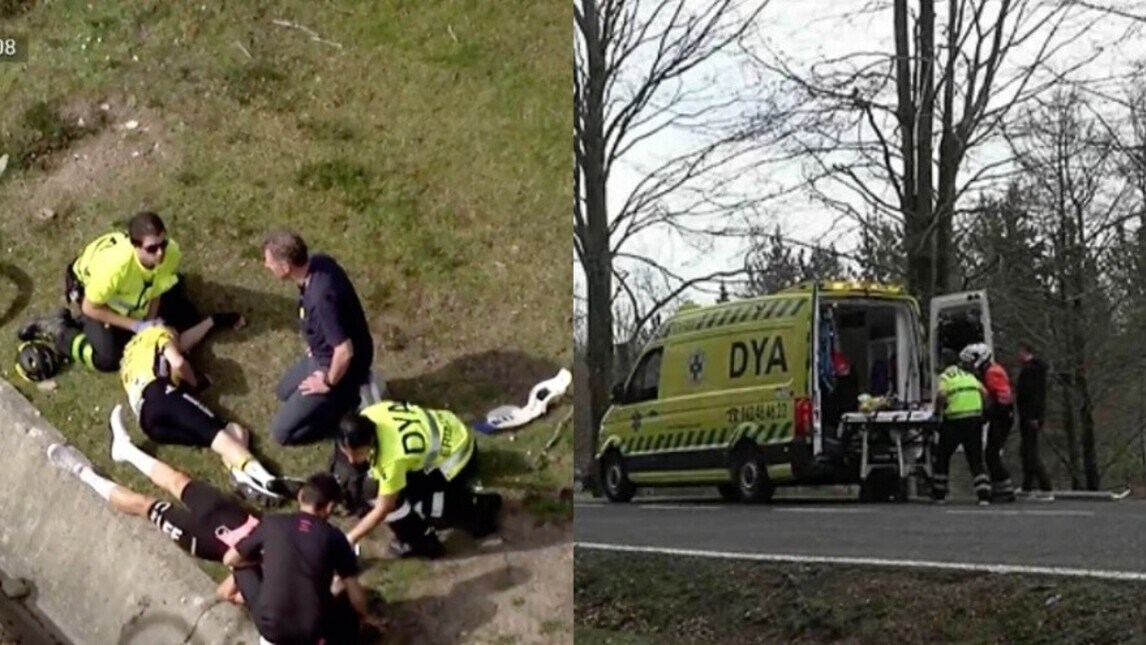 Giro dei Paesi Baschi, caduta terribile di Vingegaard, Evenepoel e Roglic