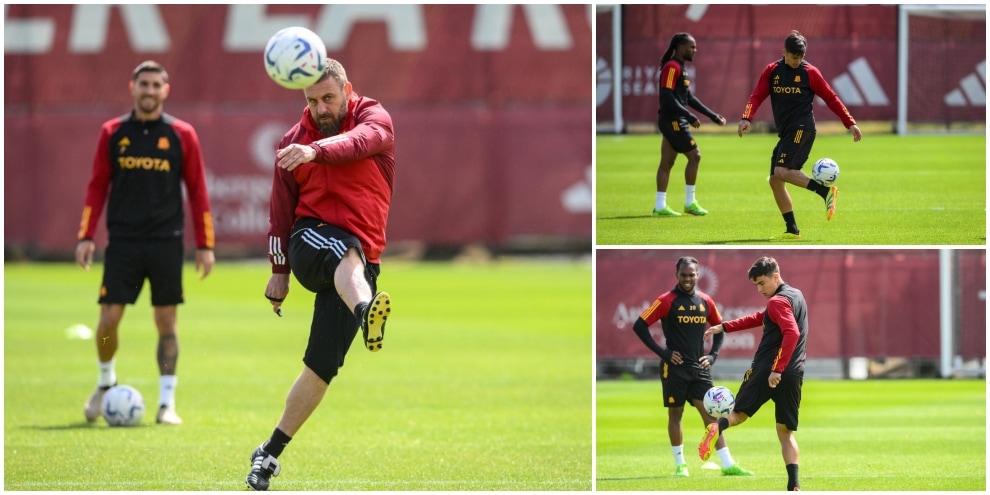 Roma: De Rossi mostra come si calcia, Dybala dà spettacolo di tacco