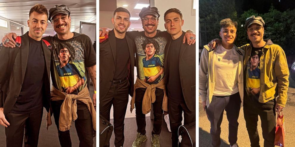 Osvaldo all'Olimpico per Roma-Bologna: le FOTO più belle con i giocatori