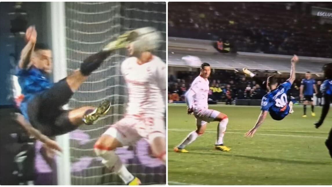 Atalanta-Fiorentina, la fotosequenza della magia di Scamacca