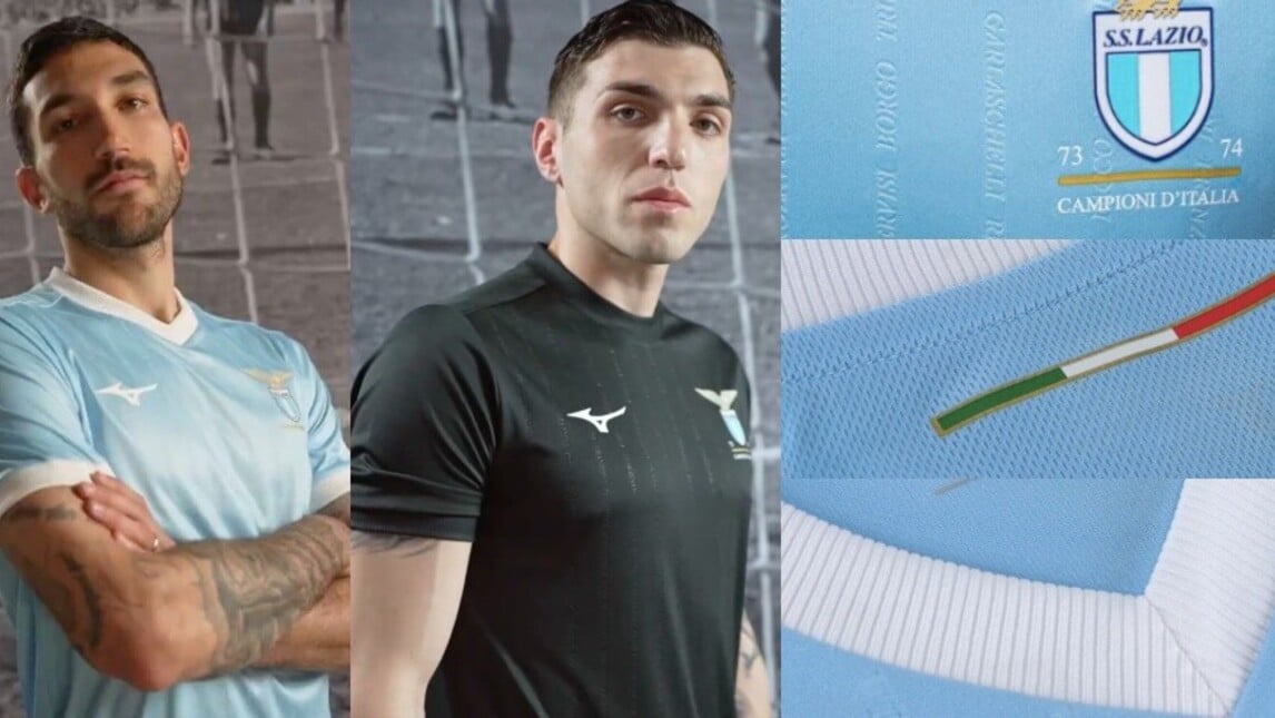 Le maglie della Lazio per celebrare lo scudetto del 1974