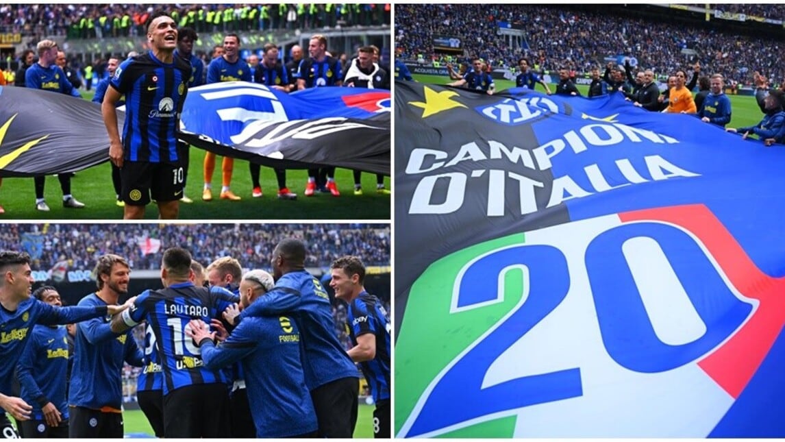 Inter, festa Scudetto sul prato di San Siro dopo il 2-0 al Torino