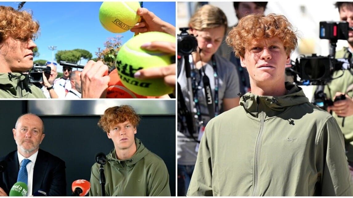 Sinner re di Roma anche senza giocare: bagno di folla dopo la conferenza stampa