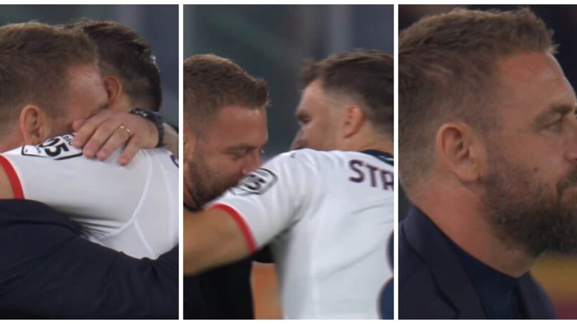 Strootman e l'amico De Rossi: l'abbraccio prima di Roma-Genoa
