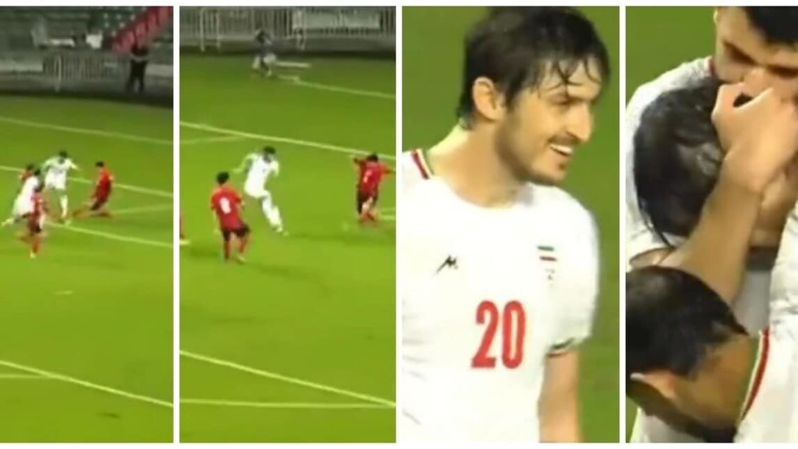 Azmoun scatenato, gol con l'Iran contro Hong Kong: la fotosequenza