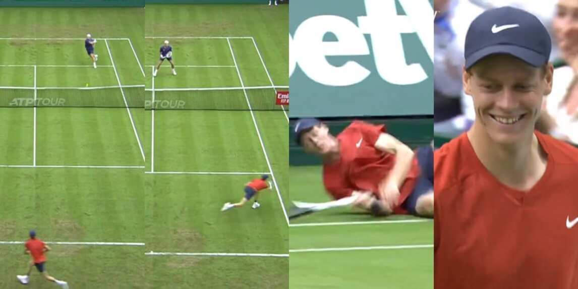 Sinner, punto incredibile in tuffo contro Griekspoor: la fotosequenza