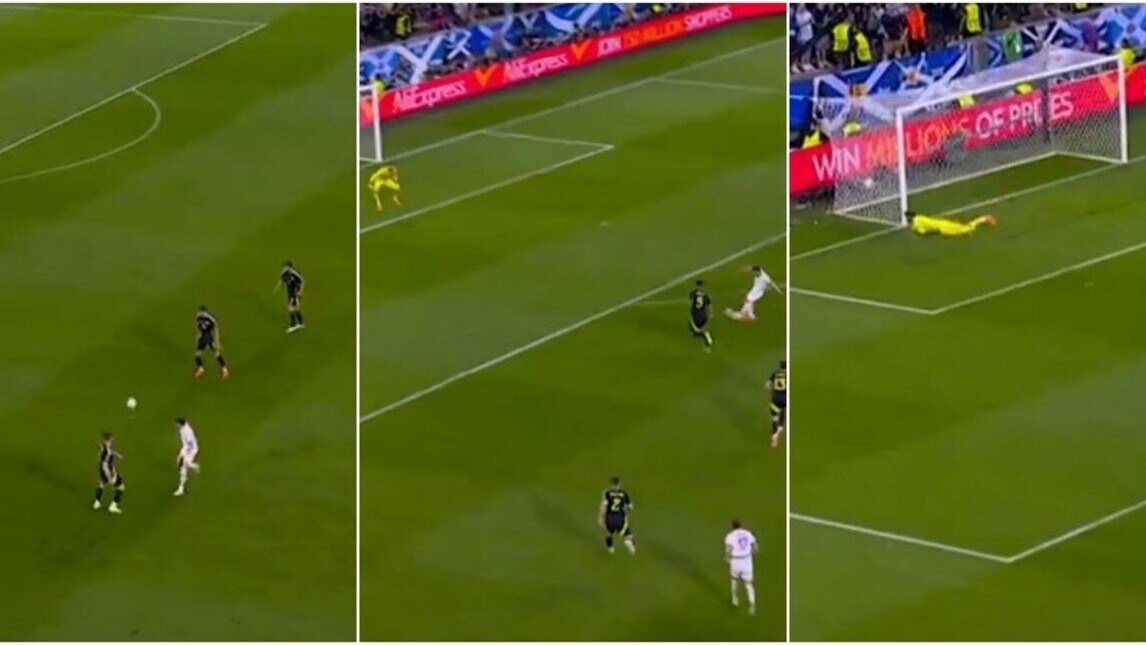 Shaqiri, gol incredibile su retropassaggio sbagliato in Scozia-Svizzera