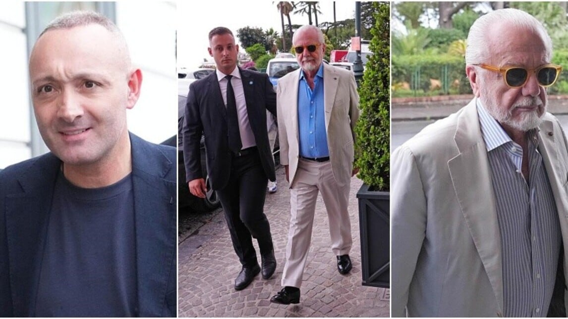 De Laurentiis-Giuffredi, le foto dell'incontro a Napoli per Di Lorenzo
