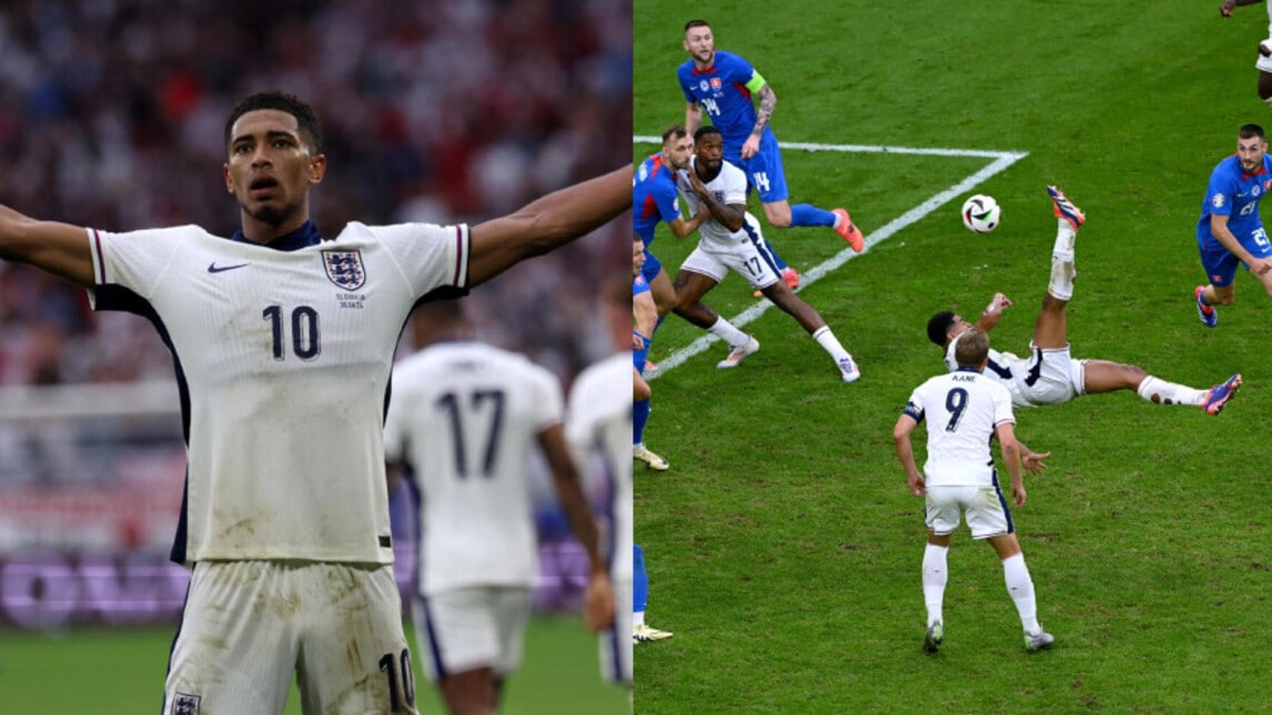 Bellingham, che magia: la fotosequenza della rovesciata pazzesca in Inghilterra-Slovacchia