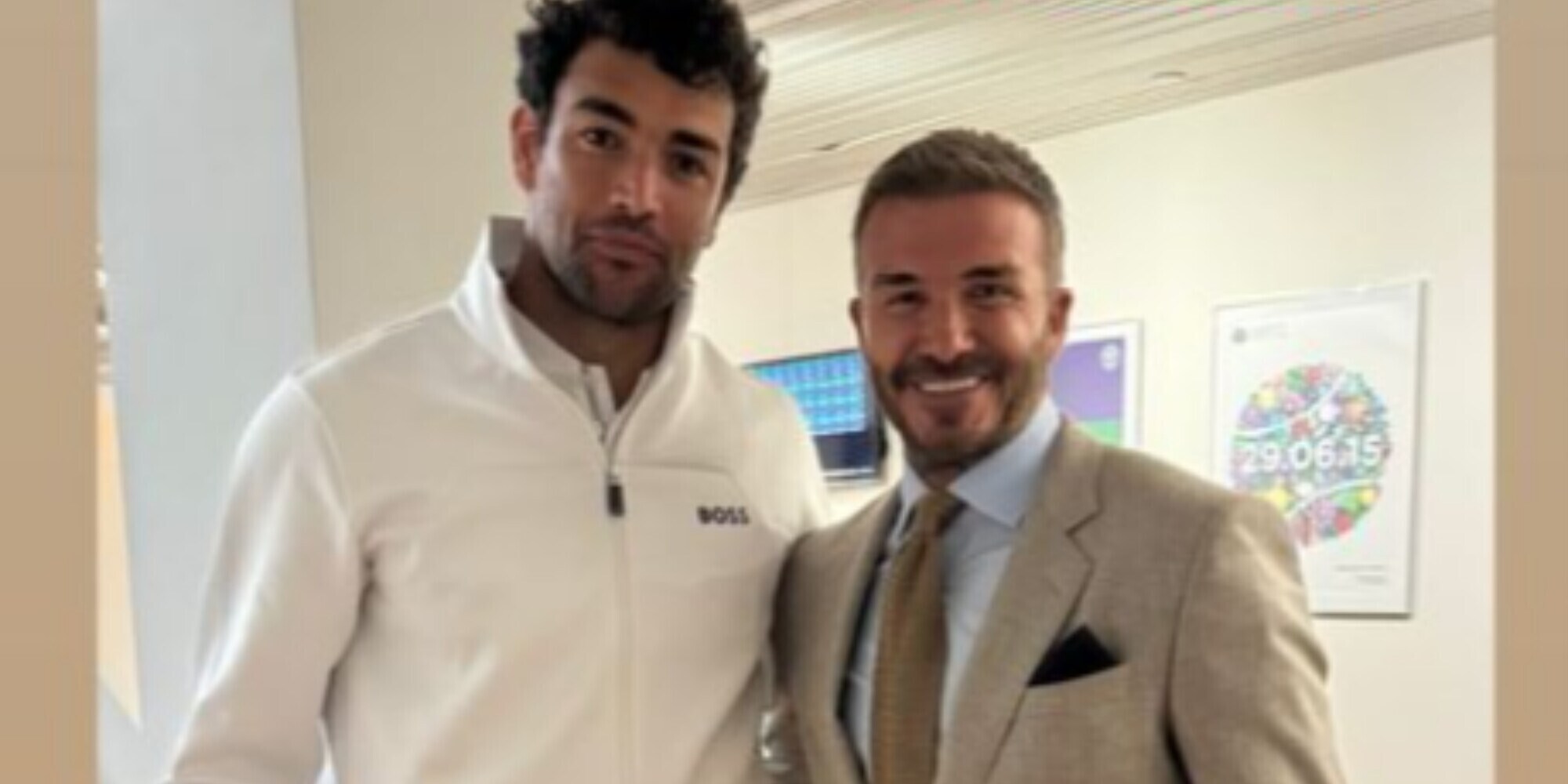 Berrettini e Beckham insieme a Wimbledon: il botta e risposta social