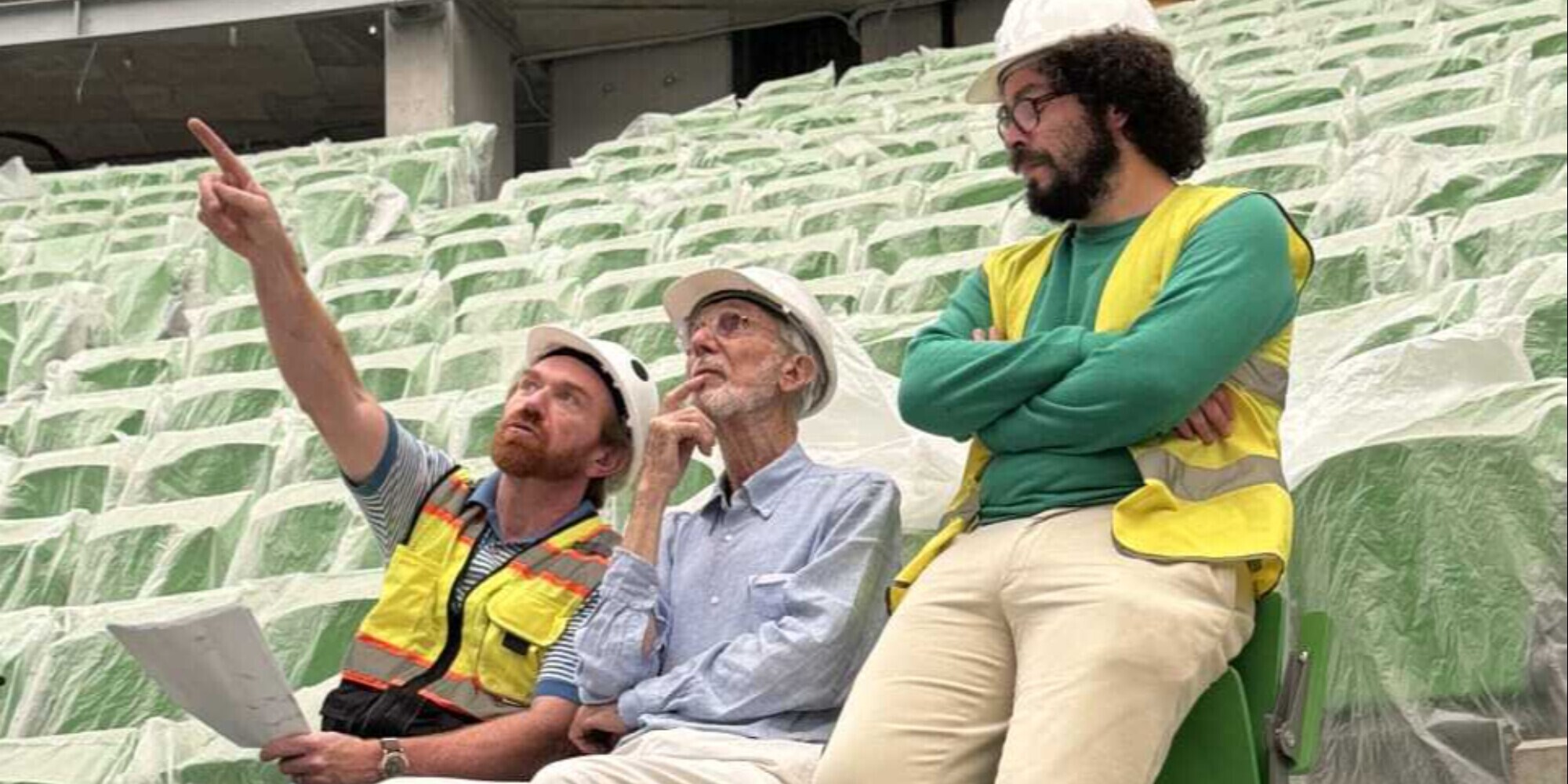 L’architetto Renzo Piano visita la nuova arena sportiva genovese