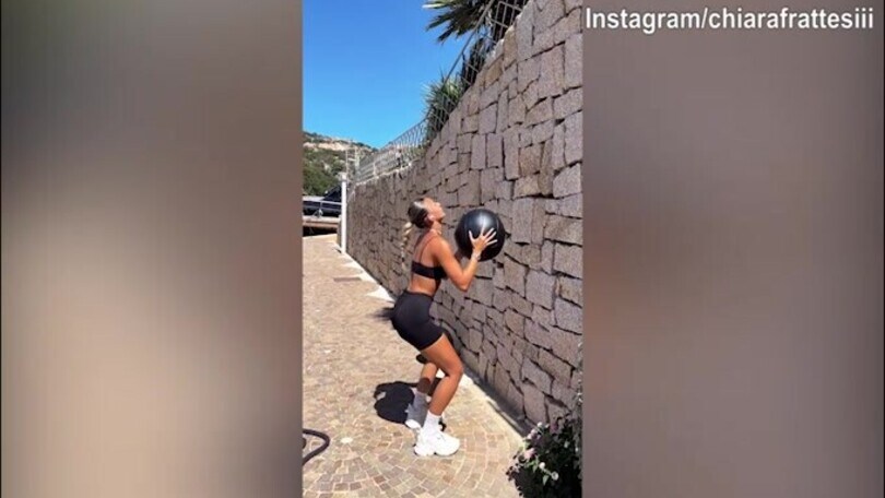 Giornata di duro lavoro in palestra per Chiara Frattesi