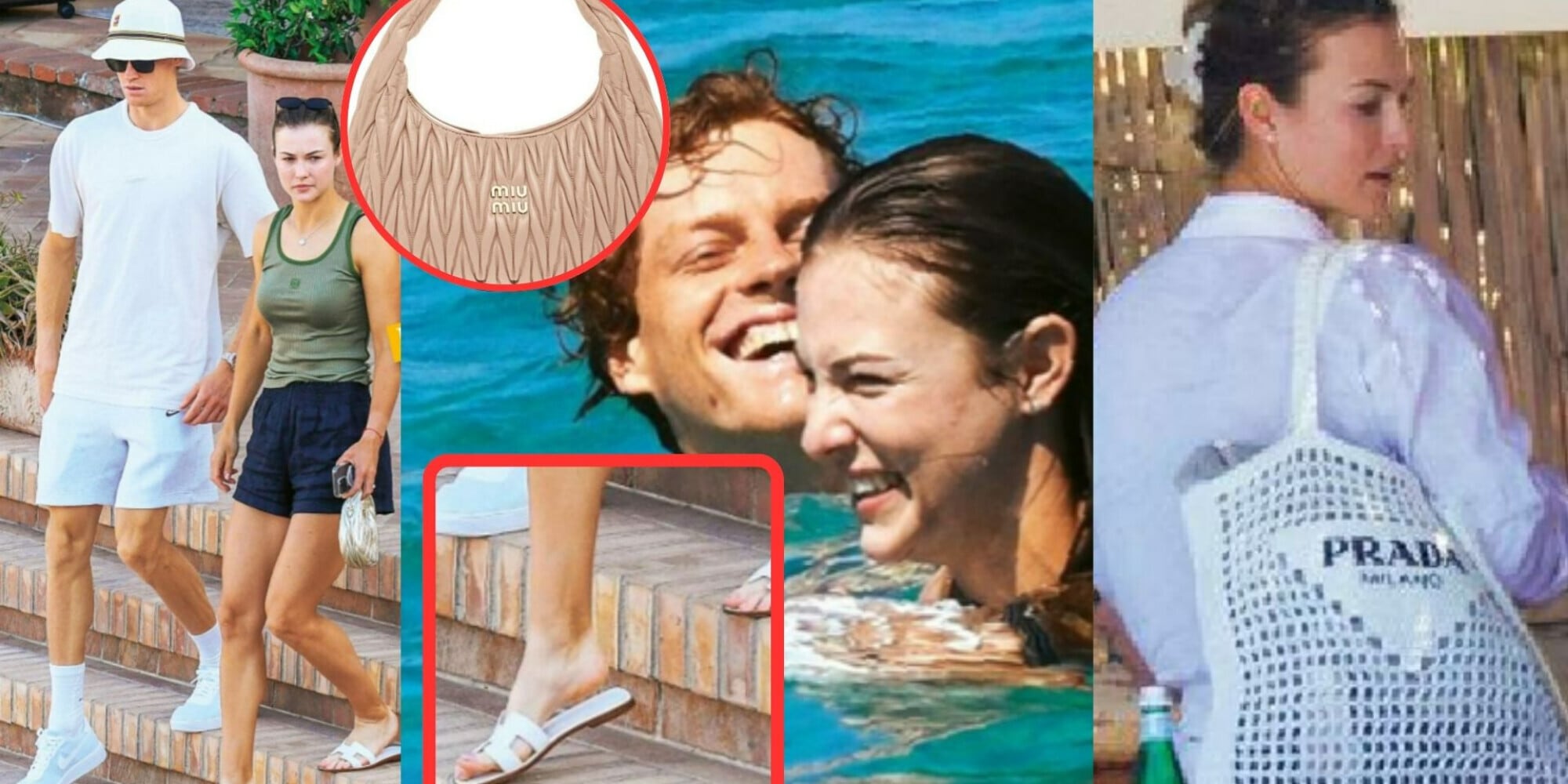 Anna Kalinskaya in vacanza con Sinner, il look è di lusso: quanto costano borsa e ciabatte