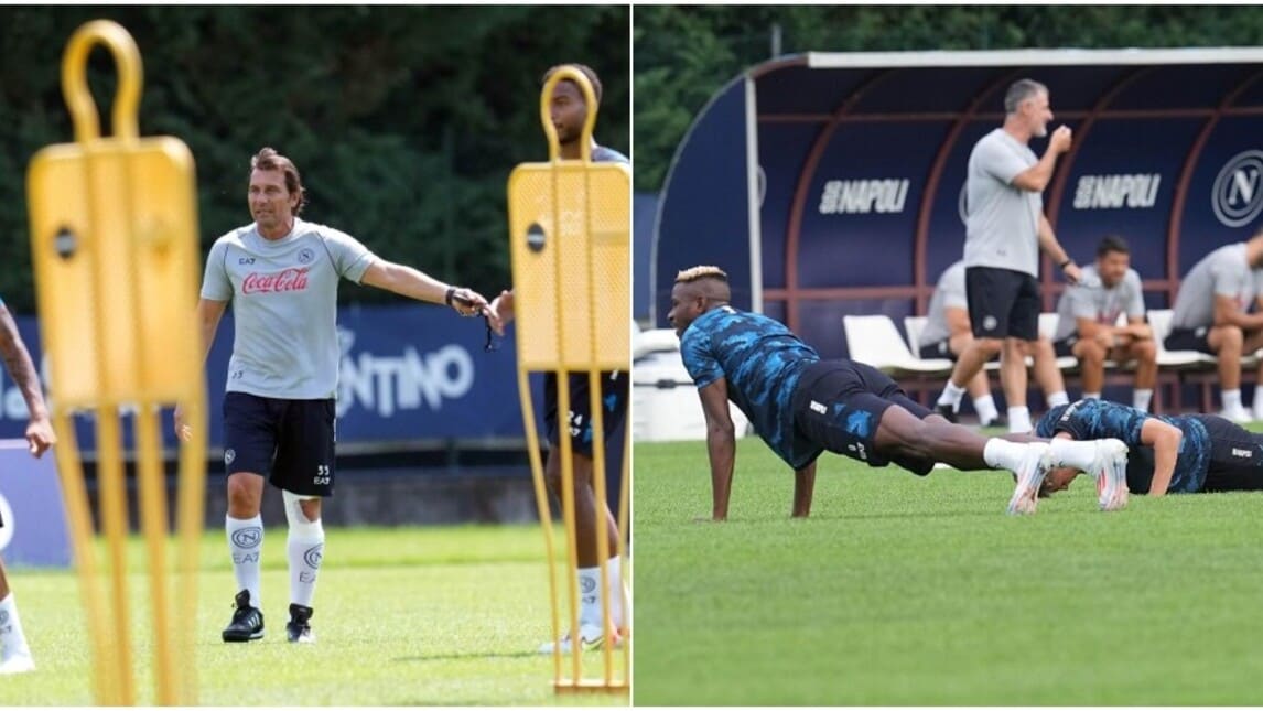 Napoli, Conte torchia la squadra. Si rivede Osimhen