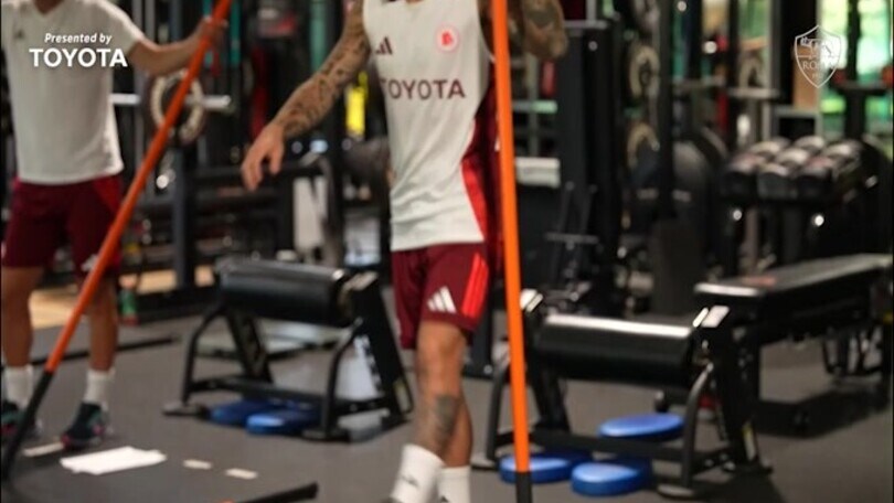 Roma, allenamento tra palestra e campo e senza Dybala