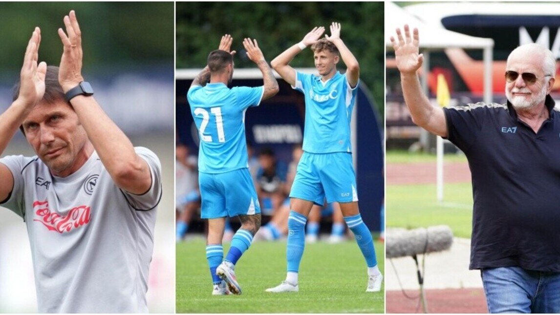 Napoli, le foto dell'amichevole a Dimaro con il Mantova di Possanzini