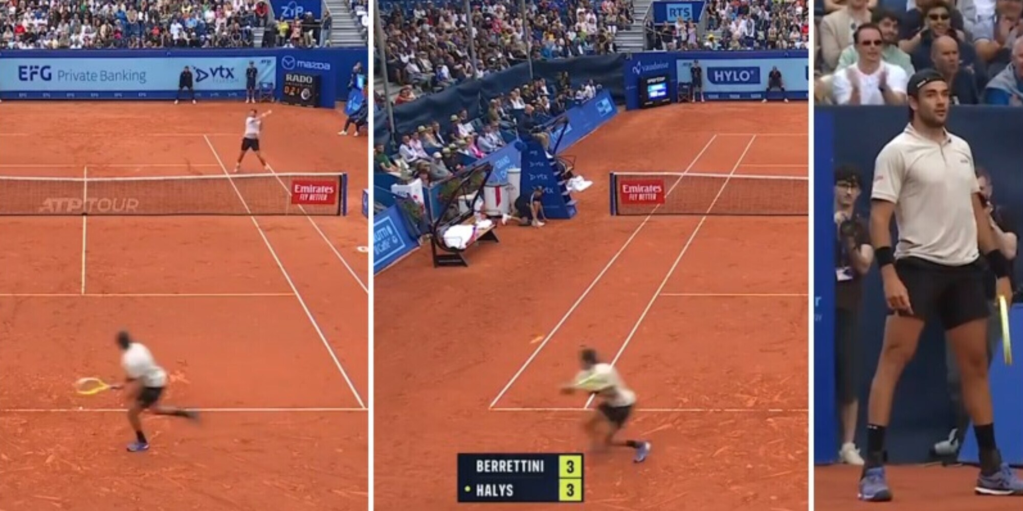 Punto clamoroso di Berrettini in finale: la sua reazione esalta il pubblico