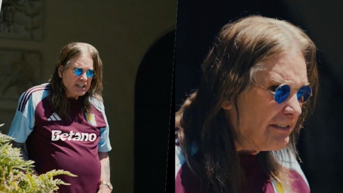 Ozzy Osbourne presenta la nuova maglia dell'Aston Villa: social scatenati
