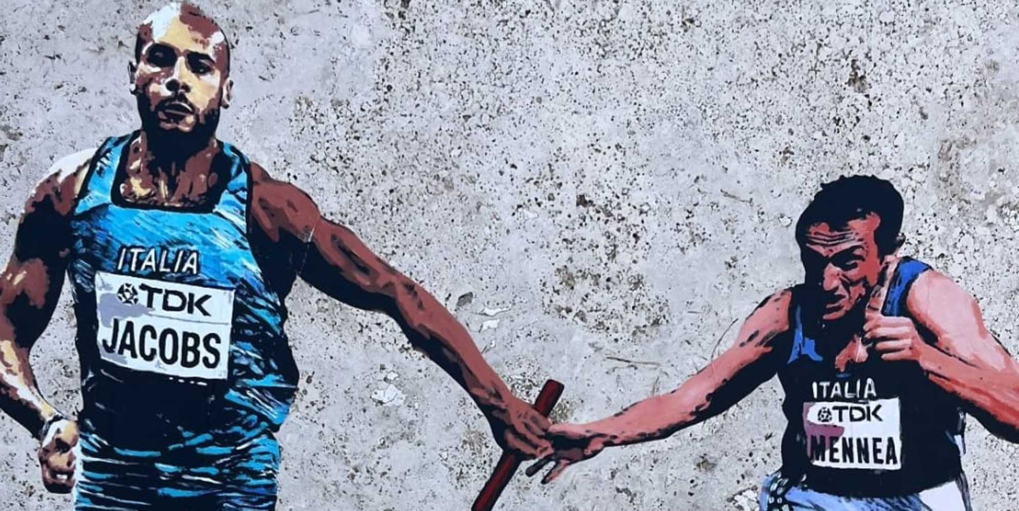 Harry Greb, al Foro Italico il murale dedicato a Mennea e Jacobs