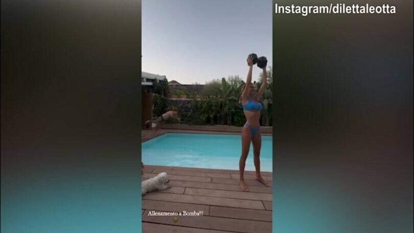 Allenamento a bomba per Diletta Leotta