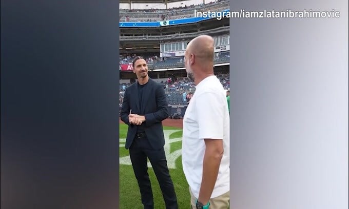 Guardiola saluta Ibra, ma lo svedese sembra imbarazzato