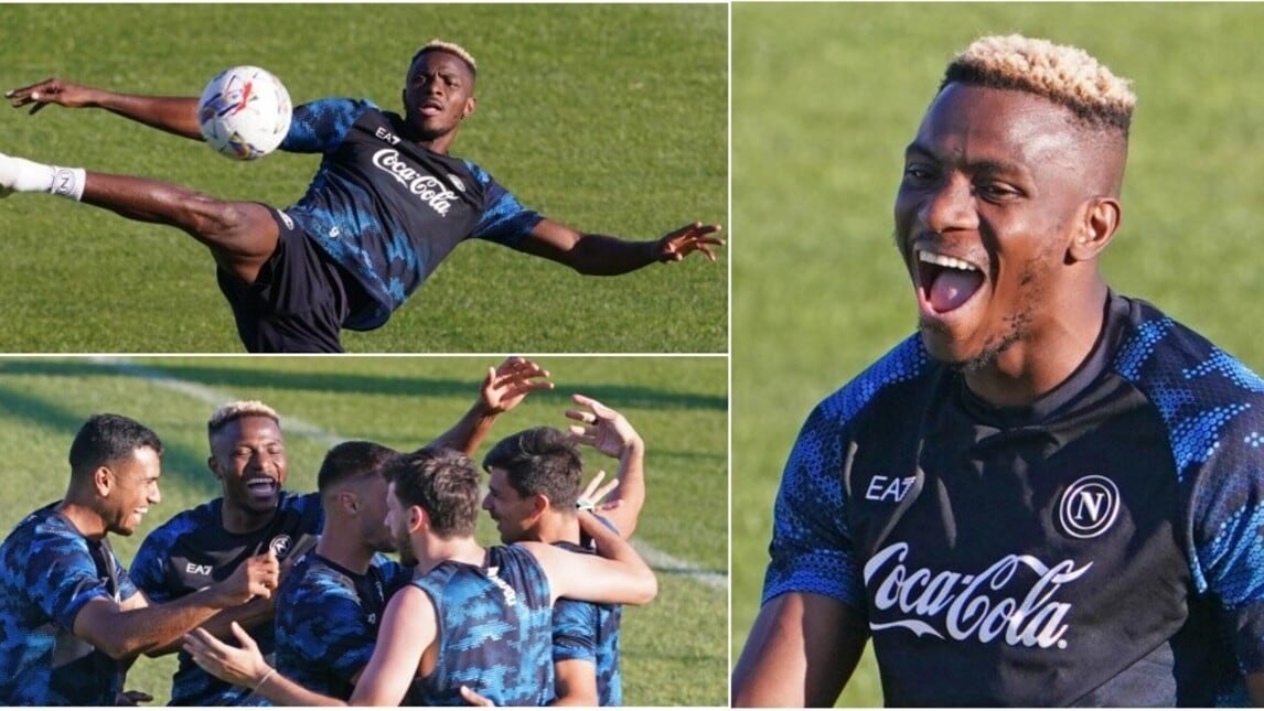 Osimhen tra campo e mercato: sorrisi con il Napoli a Castel di Sangro