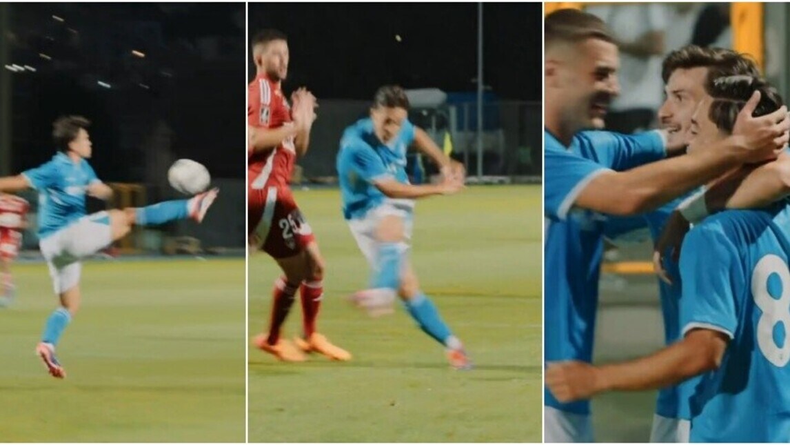 Raspadori, gol spettacolare in Napoli-Brest: la fotosequenza