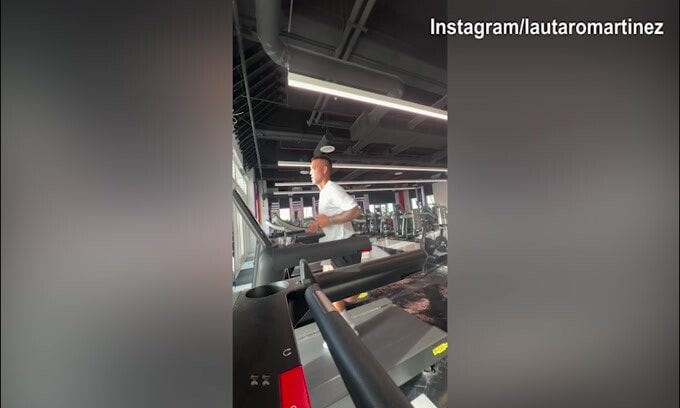 Inter, guarda Lautaro Martinez come lavora sul tapis roulant